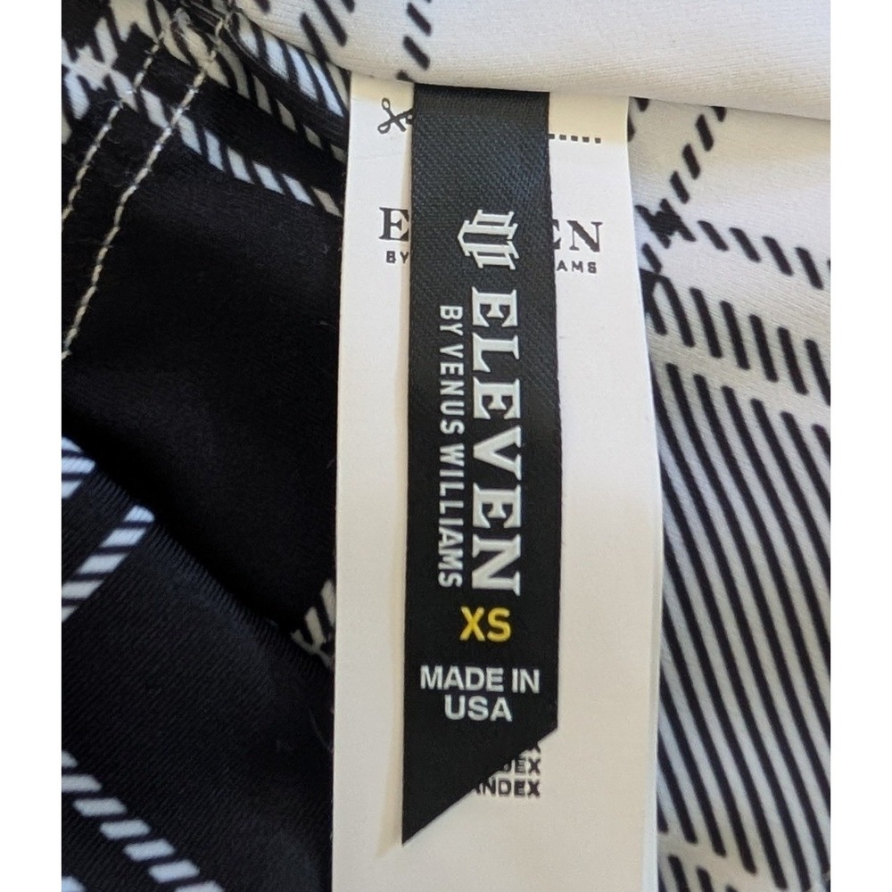 EleVen by Venus Williams One More Time Tank Black White Plaid Crop Top XS NEW - Picture 4 of 11